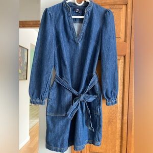 Boden Esmeralda Tie Waist Denim Dress 8 M Medium